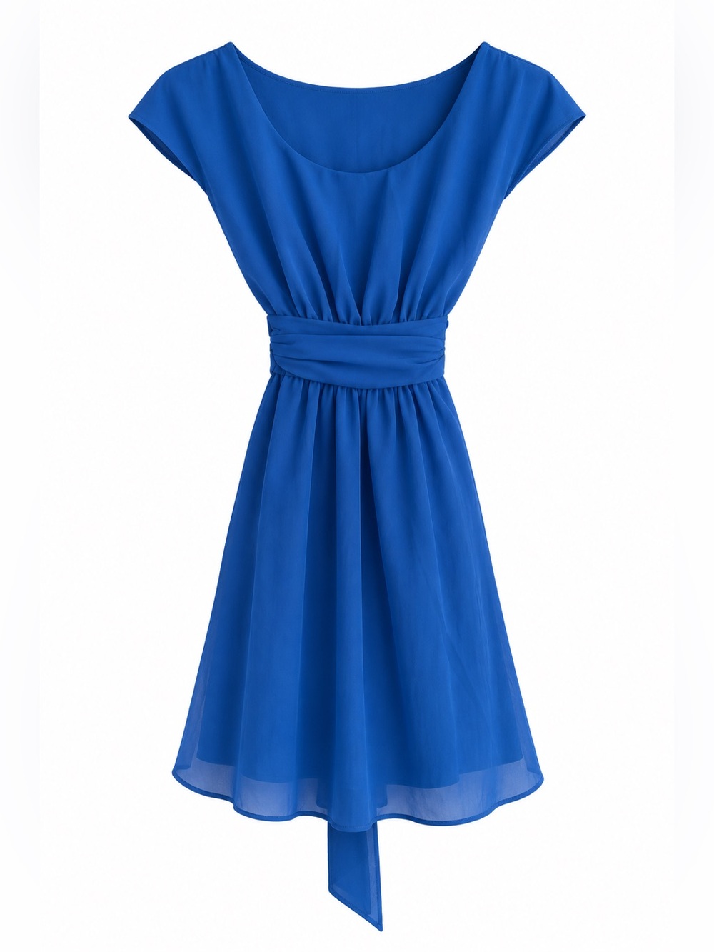Pins and Needles Blue Chiffon Fit & Flare Dress Women’s Medium Tie Waist